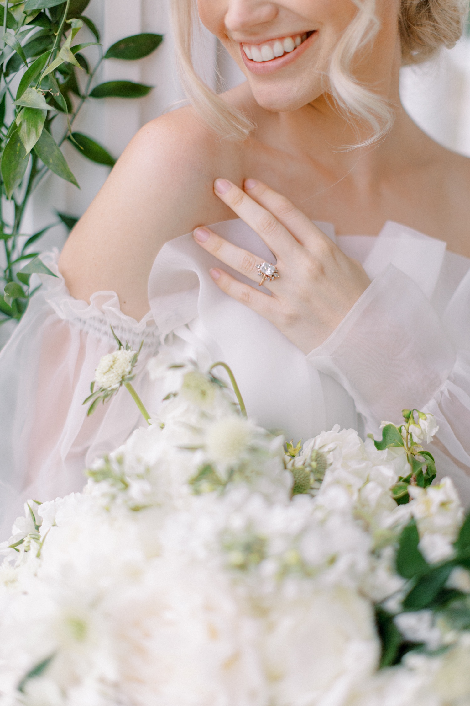 Bridal portrait featuring Luxury Bloom florals for Moore Mansion Wedding