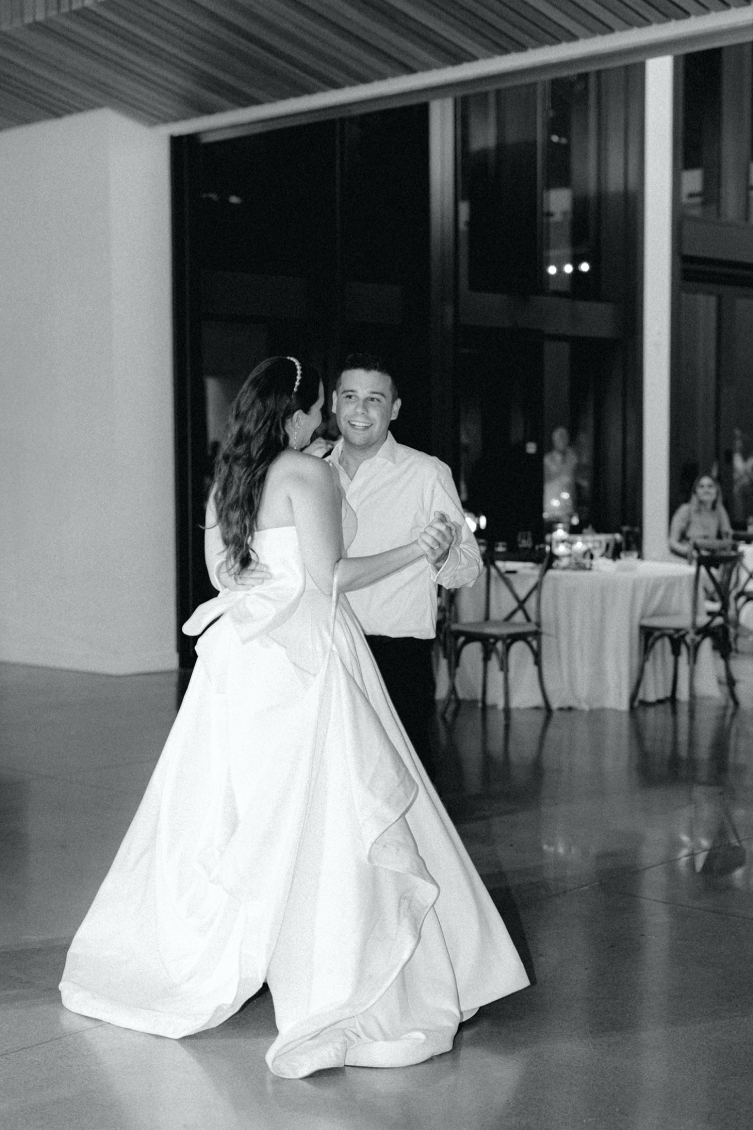 Bride and groom dance at their Amaterra Winery Wedding reception