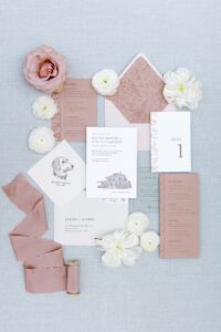 Sablewood Invitation Suite for Abeja Winery Wedding