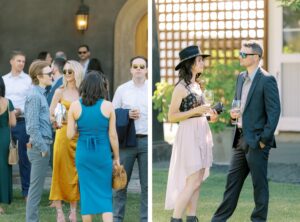 Guests enjoying cocktail hour at Abeja Winery Wedding