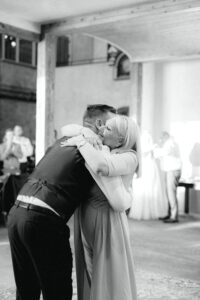 Mother and son dance at Abeja Winery wedding