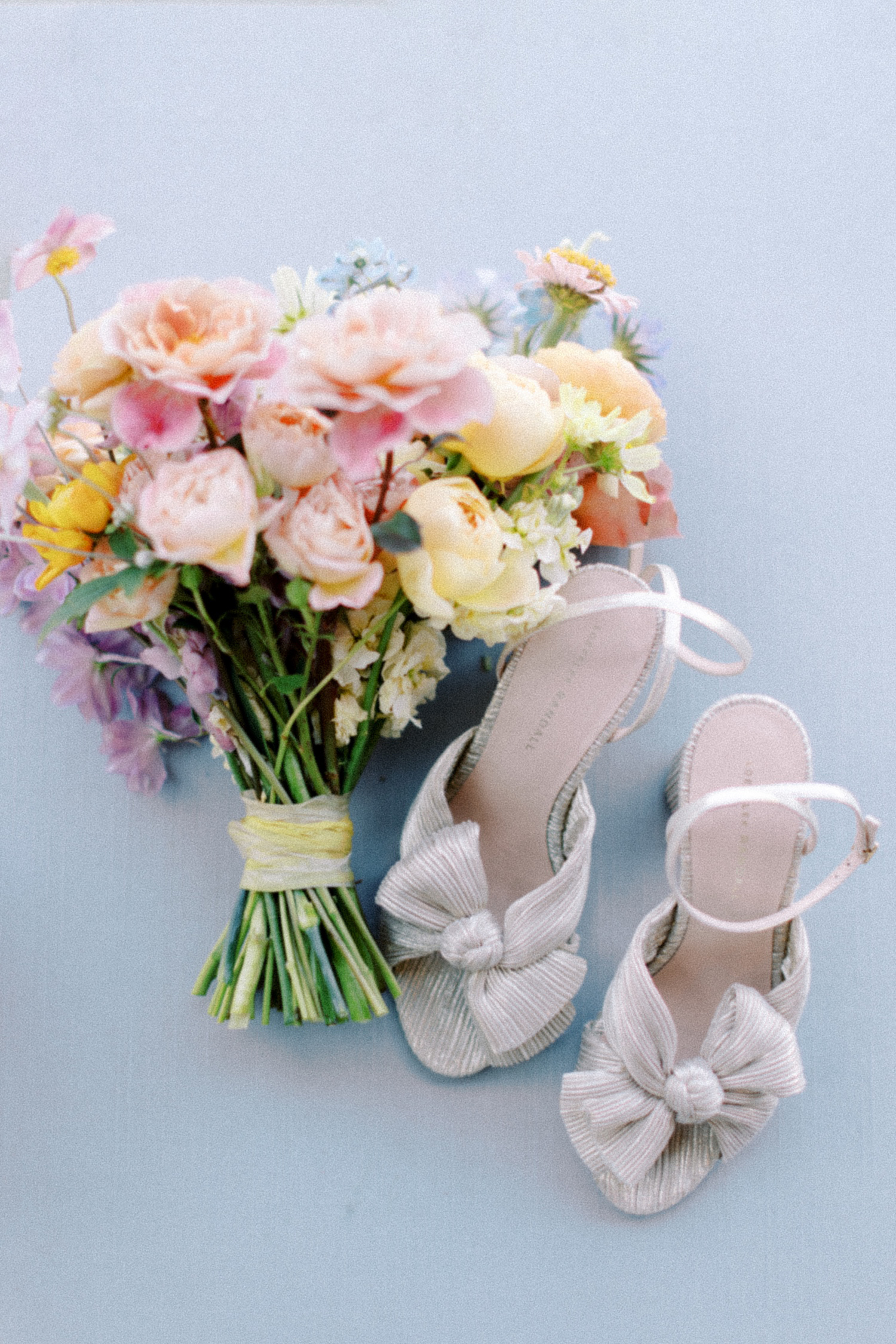 Brides bouquet and wedding shoes for Alderbrook Resort Wedding