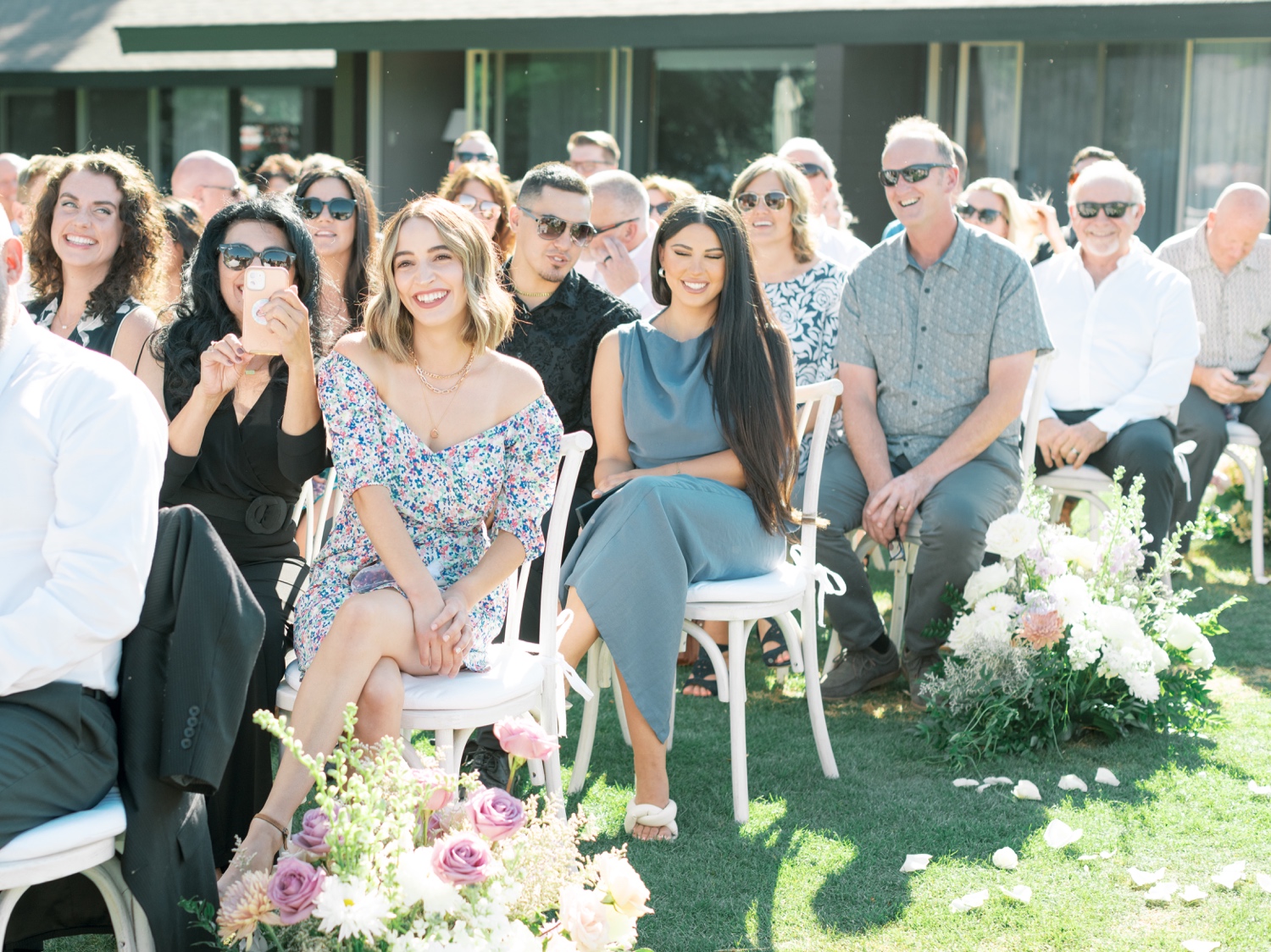 guests at hayden lake country club wedding ceremony