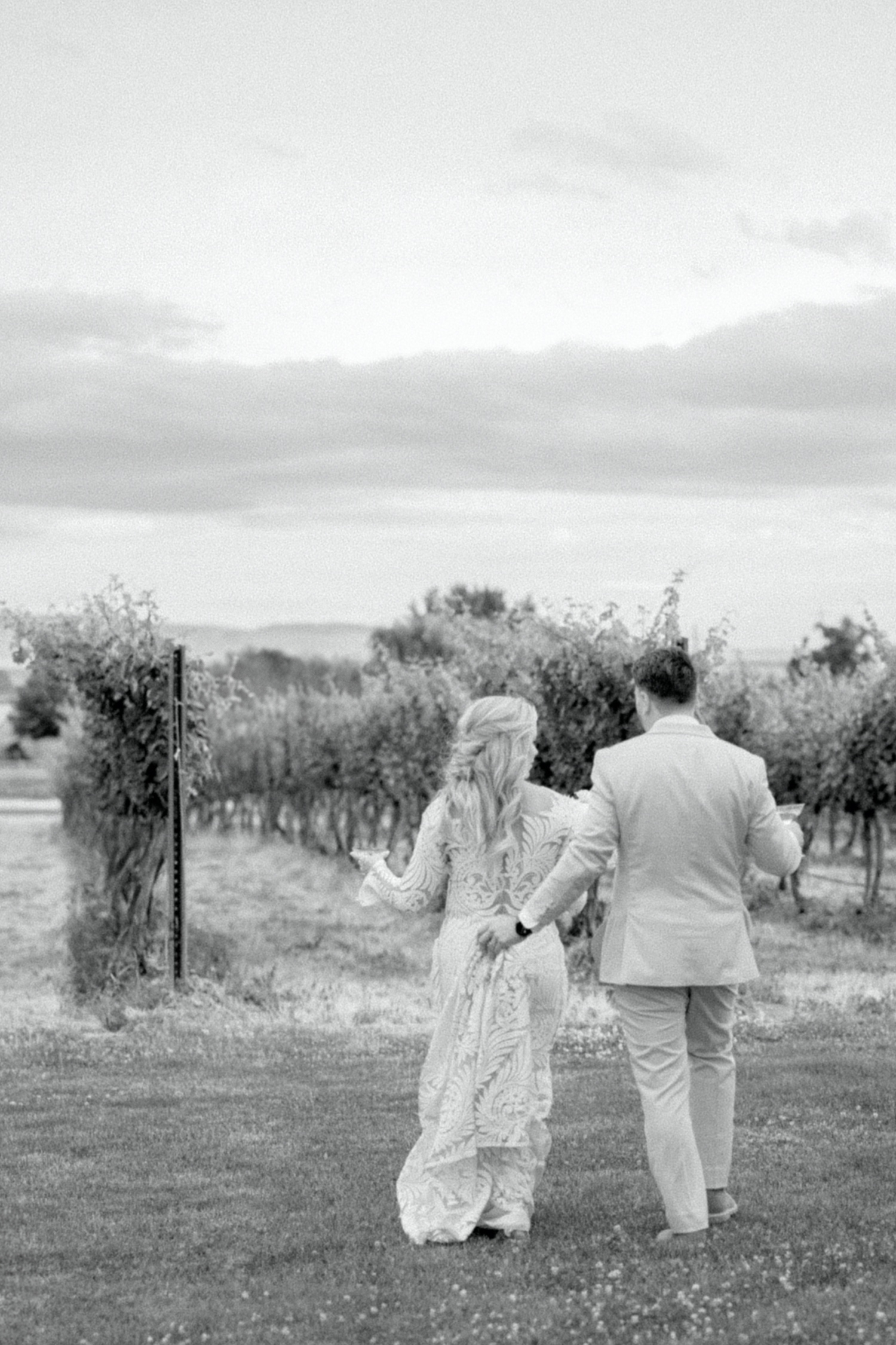 Bride and groom portrait for Kinhaven Winery Wedding