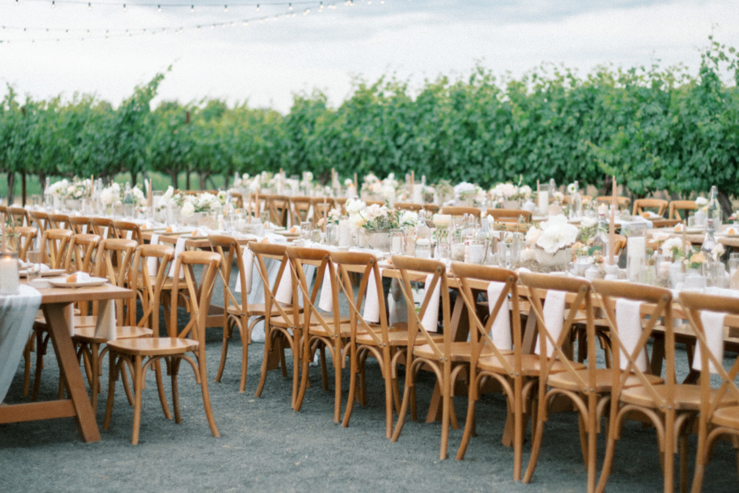 Wedding reception tables and decor for Kinhaven Winery Wedding