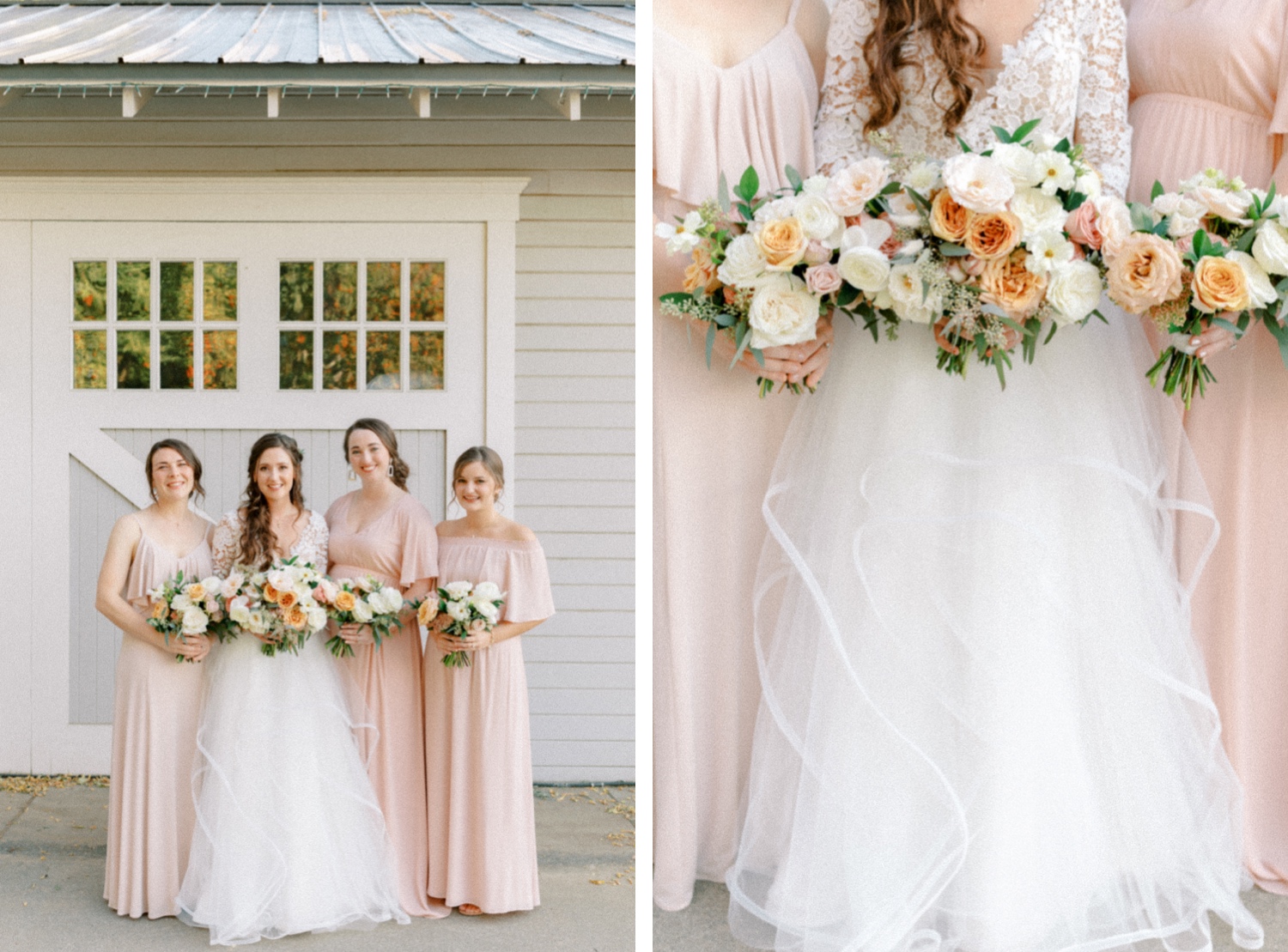 Bride and bridesmaids portraits for Abeja Winery wedding
