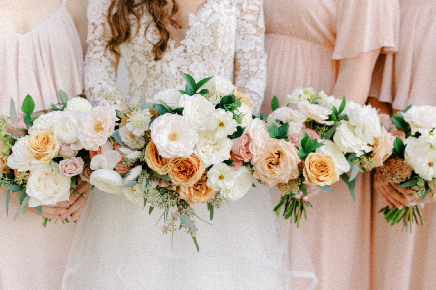 Bridesmaid florals by Kasey D Weddings for Abeja Winery Wedding